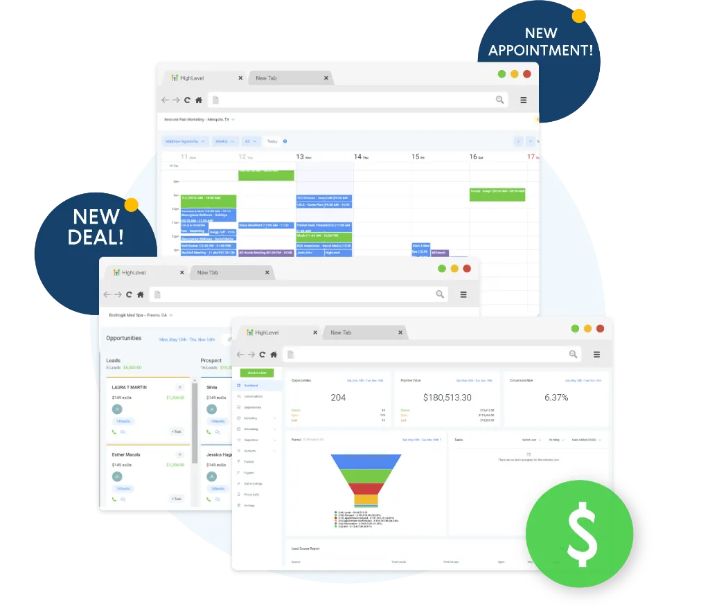 Screenshot of CRM in action